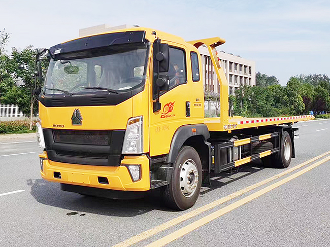 國六重汽豪沃G5平板一拖二清障車(chē)
