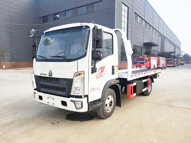 國六藍牌重汽豪沃一拖二清障車(chē)